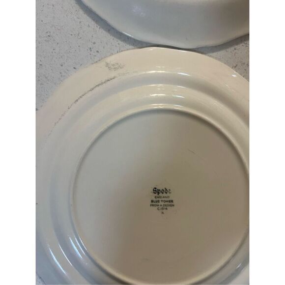 Set of 5 Spode Vintages Discontinued Copeland Blue Tower Salad Plates 8 1/2 “ - Picture 7 of 12